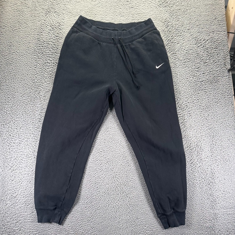 Vintage Nike Sweatpants XL Black Cotton Tapered Fleece Lined Running Performance